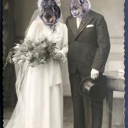 Frau & Herr Hase, 9 x 15 cm, 2023