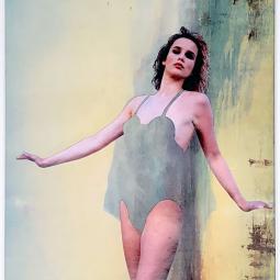 Siri, collage on painting by English landscape painter, 32x22 cm