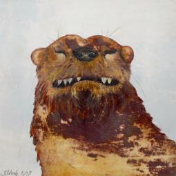 Benno, Oil on Cardboard, 10,5 x 10,5 cm, 2018