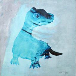 Blausaurier, Oil on Cardboard, 32 x 32 cm, 2013