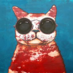 Coolcat, Oil on Cardboard, 38 x 60 cm, 2015