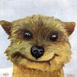 Elena, Oil on Cardboard, 10 x 10 cm, 2021