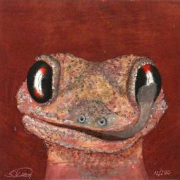 Elvira, Oil on Cardboard, 12 x 12 cm, 2014