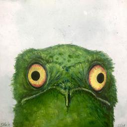 Emil, Oil on Cardboard, 10 x 10 cm, 2021