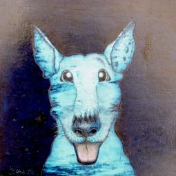 Engelbert, Oil on Cardboard, 10 x 10 cm, 2019