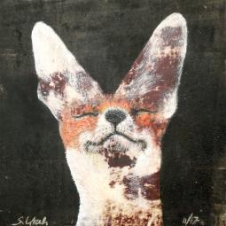 Fritzi, Oil on Cardboard, 10,5 x 10,5 cm, 2018