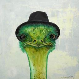 German Gonzales, called Speedy, Oil on Cardboard, 21 x 21 cm, 2018