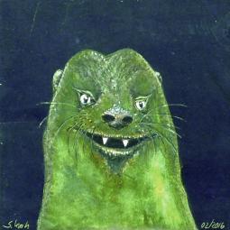 Grünemeyer, Oil on Cardboard, 10 x 10 cm, 2016