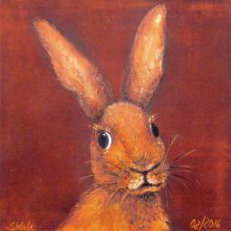 Hanni, Oil on Cardboard, 10 x 10 cm, 2016