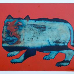 Kussmaultier, Oil on Cardboard, 38 x 52 cm, 2013