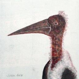 Marabu 01, Oil on Cardboard, 21 x 21 cm, 2014