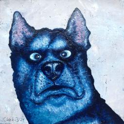 Milo, Oil on Cardboard, 10 x 10 cm, 2021