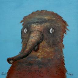 Rüsselsheimtier, Oil on Cardboard, 20 x 20 cm, 2014