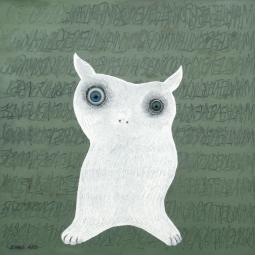 Schneetier, Oil on Cardboard, 32 x 32 cm, 2013