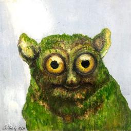 Uwe, Ölfarbe auf Karton, 10 x 10 cm, 2022